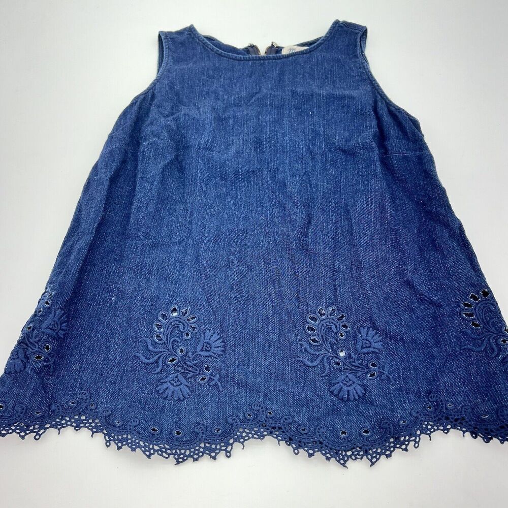 Madewell Iris Lace Crochet Denim Chambray Tank Top XSmall
